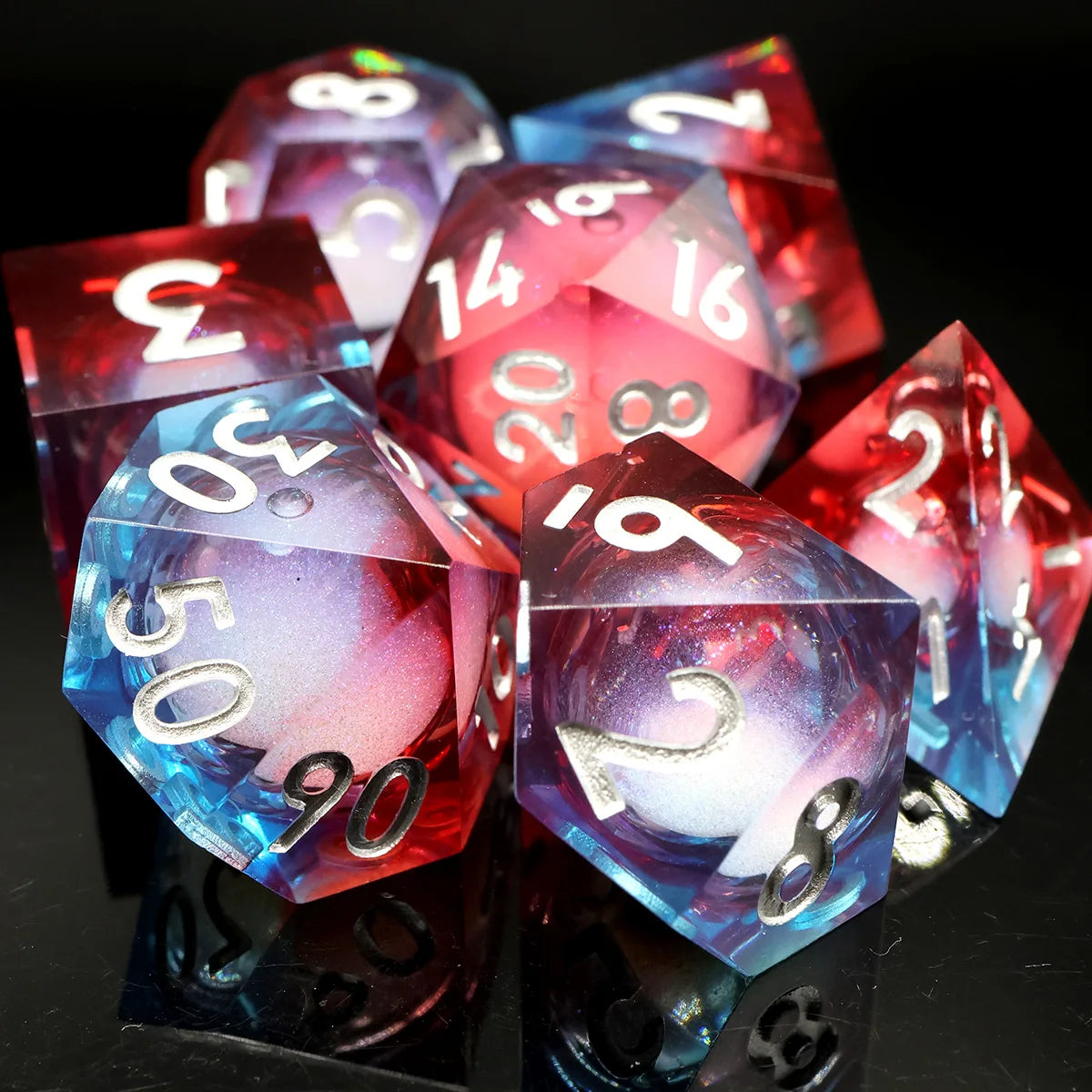 Polyhedral RPG Dice Board Games Resin DND Dice Set Sharp Edge Dice DND Gift For Role Playing Table Game-G4 Liquid5