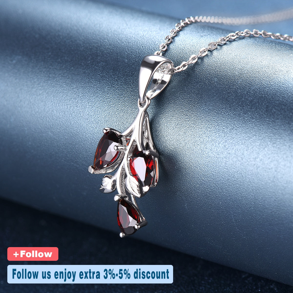 Natural Red Garnet 925 Silver Pendant Genuine Gemstone Fine Elegant Jewelry Top Quality for Women 18 inch Silver Chain