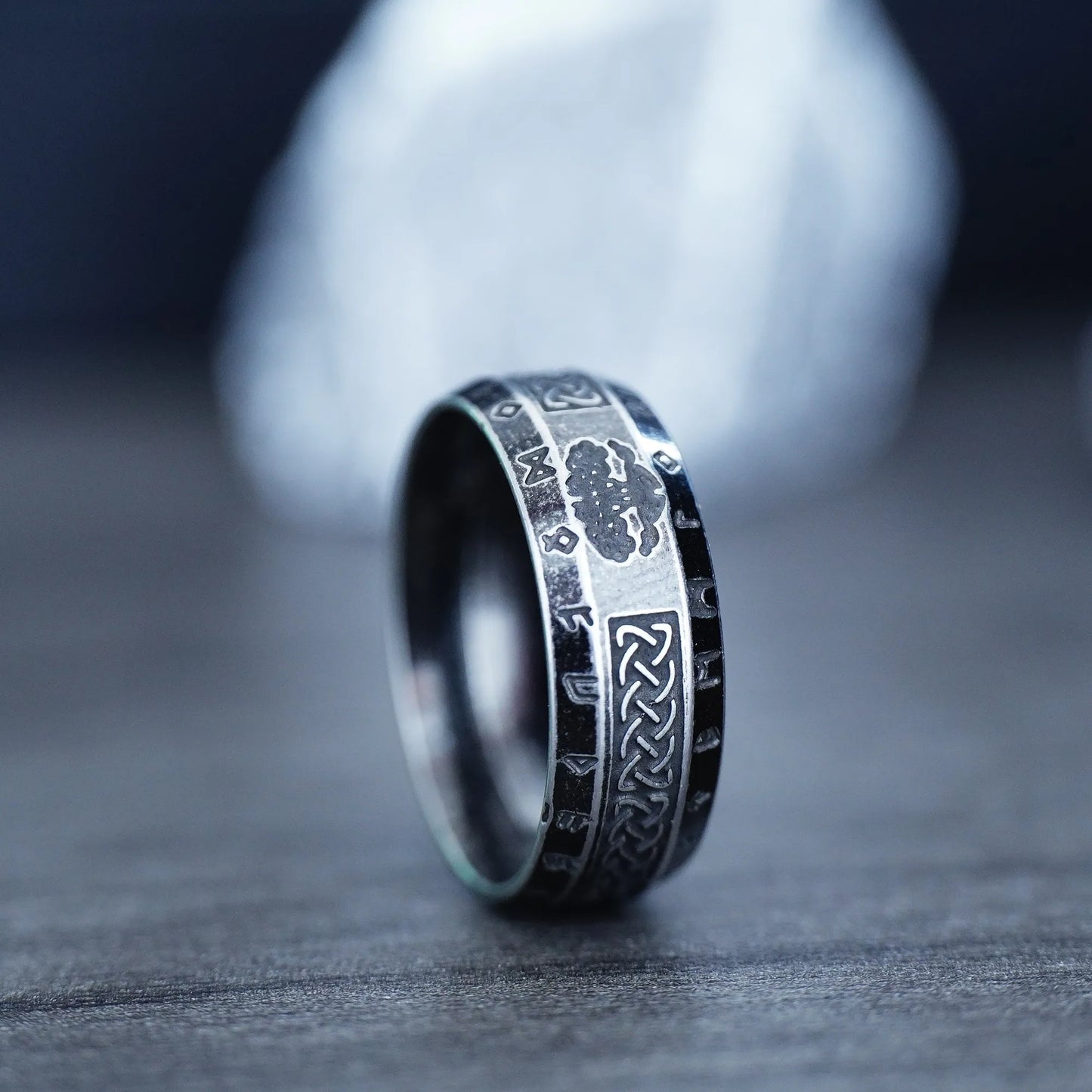 Vintage Odin Norse Viking Celtic Knot Rings For Men Women Fashion Stainless Steel Tree Of life Rings Retro Amulet Rune Jewelry