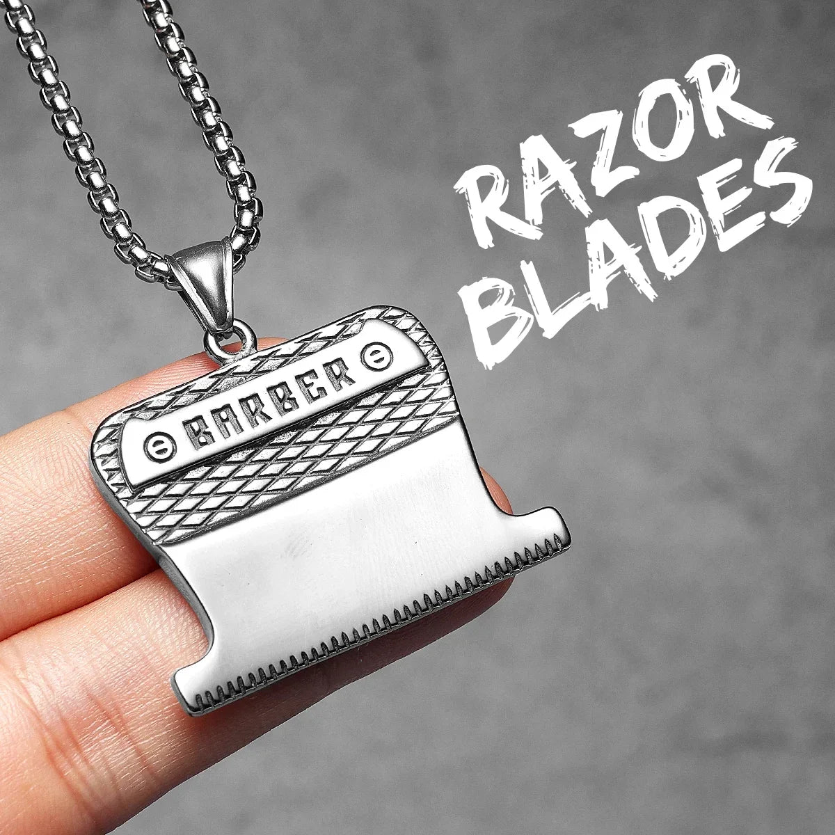 Barber Scissors Shaver Hair Drier Razor Stainless Steel Man Necklaces Pendant Chain For Women Fashion Jewelry Gifts Wholesale