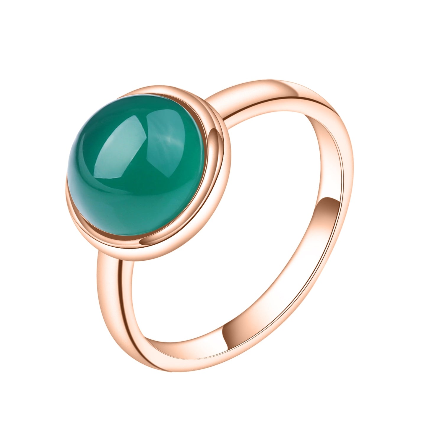 Gem&#39;s Ballet Natural Green Agate Gemstone Ring 585 14K 10K 18K Gold 925 Silver Green Onyx Rings For Women Fine Jewelry Rose Gold 925 Sterling Silver