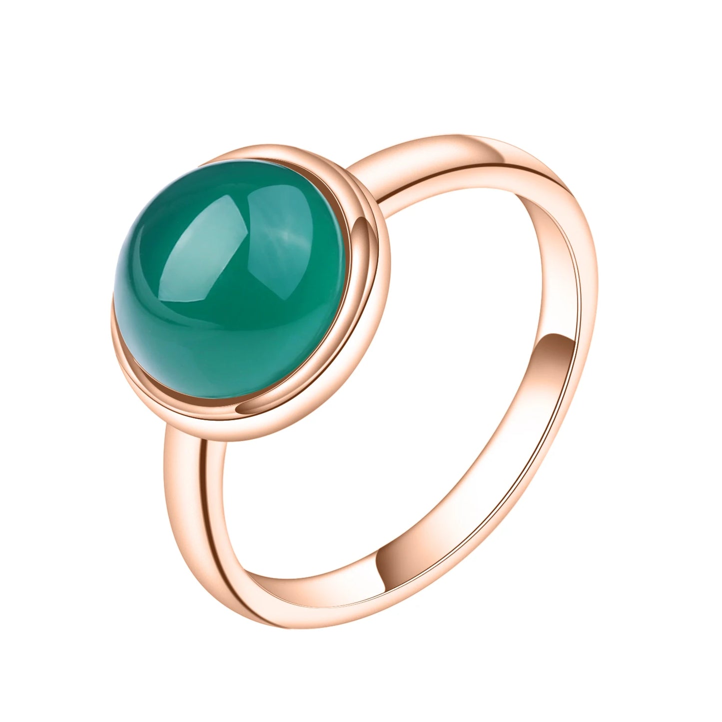 Gem's Ballet Natural Green Agate Gemstone Ring 585 14K 10K 18K Gold 925 Silver Green Onyx Rings For Women Fine Jewelry 925 Sterling Silver Rose Gold