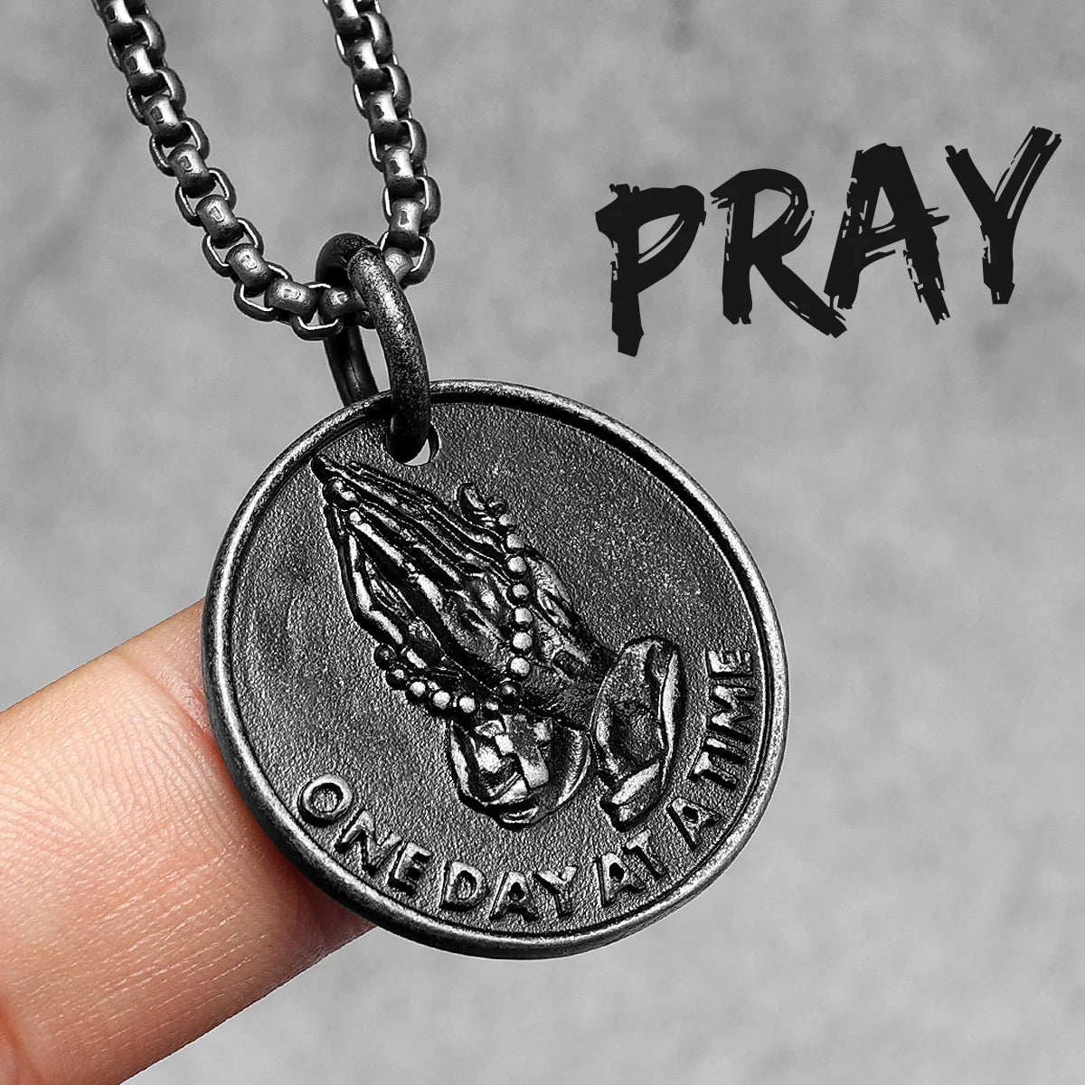 Paryer Hands Stainless Steel Men Necklaces Pendant Chain Cross Amulet Vintage New In For Women Fashion Jewelry Gifts Wholesale