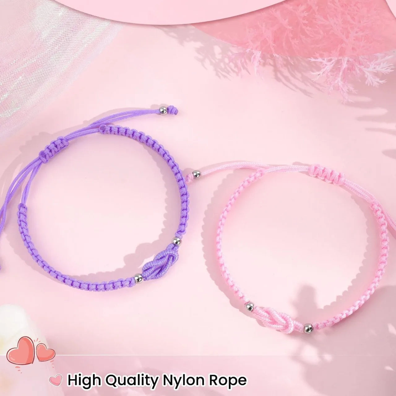 Pinky Promise Knot Couples Bracelets Anniversary Christmas Valentines I Love You Gifts for Boyfriend Girlfriend Women Men