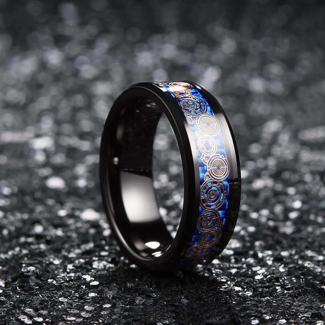 48 styles Fashion 8mm Celtic Dragon Stainless Steel Ring For Men Women Inlay carbon fibre Wedding Band Jewelry Anniversary Gifts