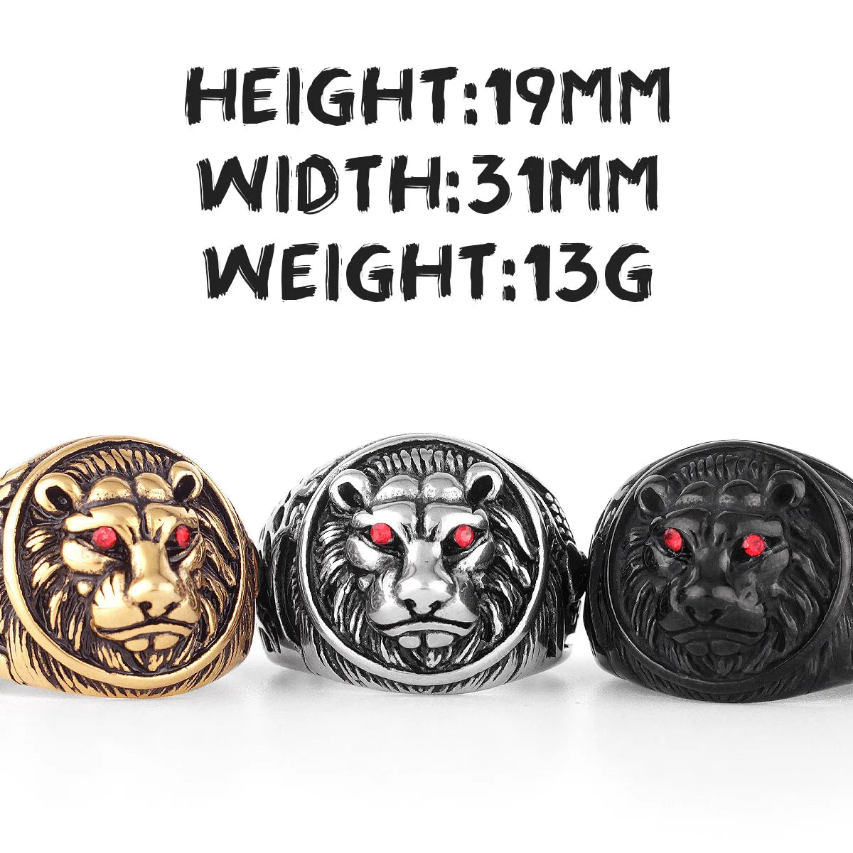 Leopard Ring Stainless Steel Men Jaguar Rings Wild Animal Punk Rock for Male Party Jewelry Halloween Accessories