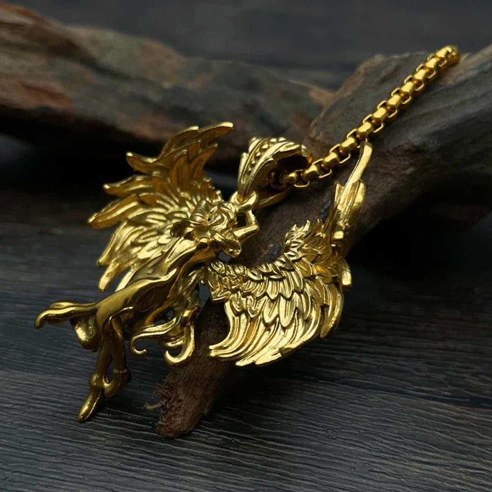 Fashion Stainless Steel Fallen Angel Necklace for Woman Punk Angel Wings Pendant Unique Simple Couple Gift Jewelry Accessories
