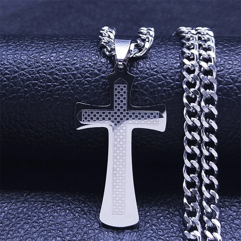 Stainless Steel Jesus Christ Cross Necklace for Men Women Big Hip Hop Gold Plated Necklaces Birthday Gift for Boyfriend NHH16S05
