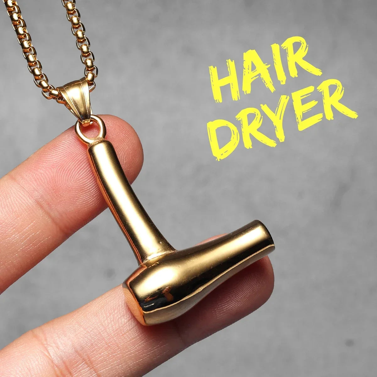 Barber Scissors Shaver Hair Drier Razor Stainless Steel Man Necklaces Pendant Chain For Women Fashion Jewelry Gifts Wholesale