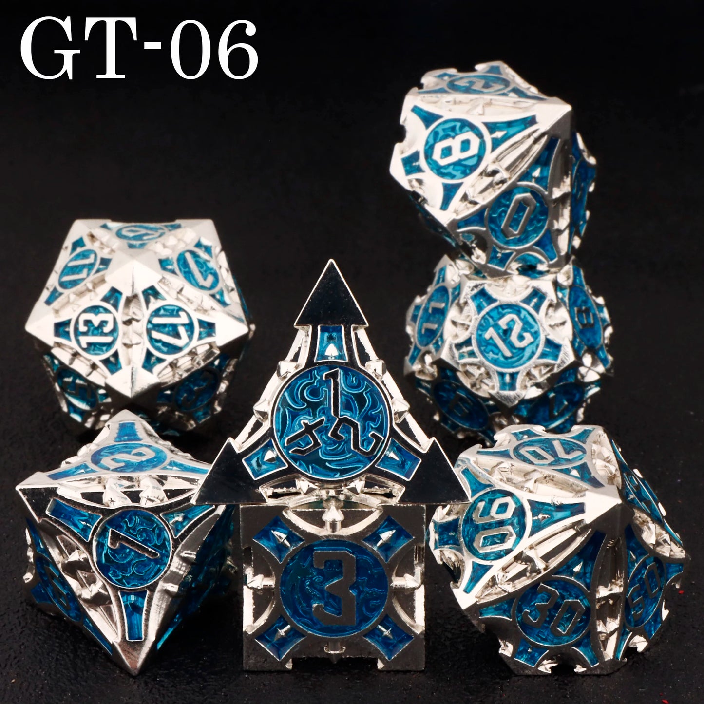 Dnd metal dice set ，red metal dice set for dungeons and dragons ，sharp edge d&d dice set GT-06