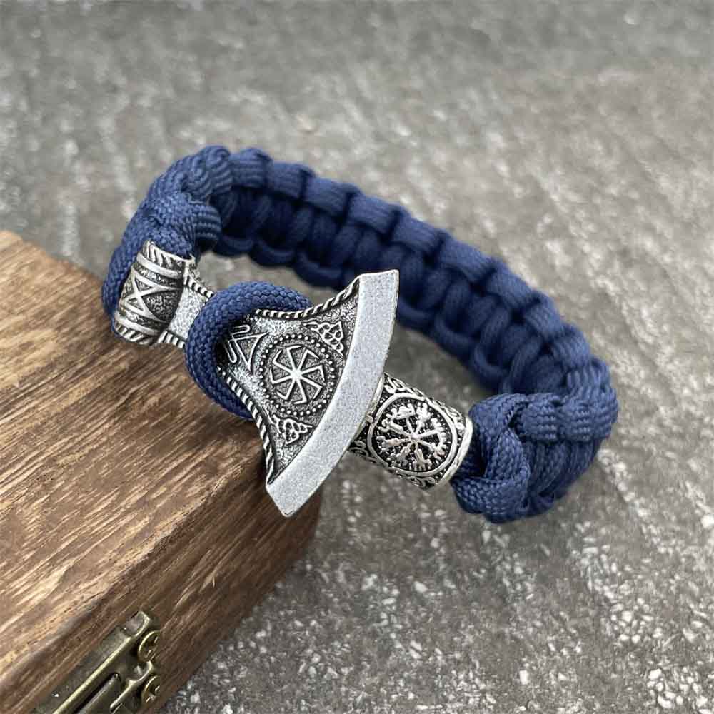 Nostalgia Slavic Kolovrat Symbol Perun Axe Charm Vikings Accessories Mens Womens Paracord Runes Beads Bracelet Bangle Jewelry Vegvisir