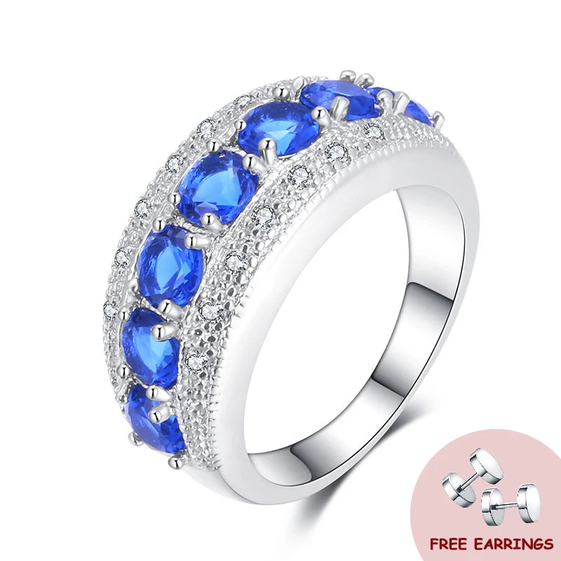 Luxury Jewelry Rings with Zircon Gemstone 925 Silver Accessories Finger Ring for Women Wedding Engagement Promise Party Gifts