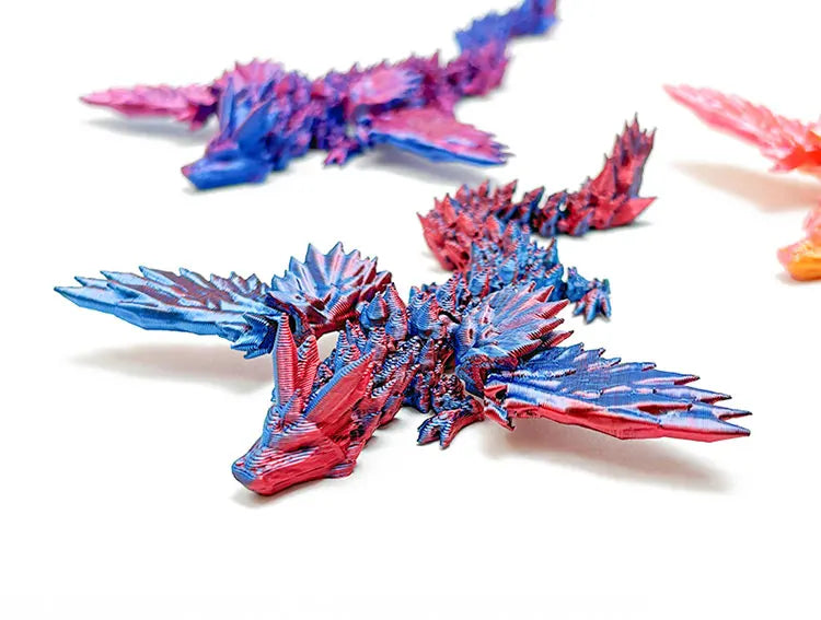 3D Printed Dragon with Movable Wings - Office Desk Accessory, Creative Home Decor, Perfect Christmas Present Holiday Gift