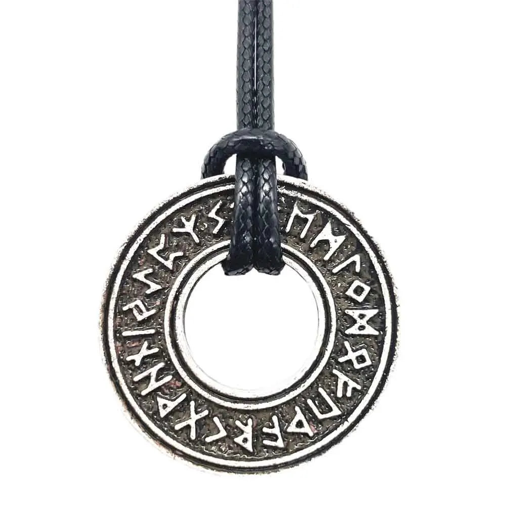 Nostalgia Viking Runes Jewelry Runic Amulet Circle Pendant Necklace Women Men Vegvisir Compass Nordic Talisman Pagan Jewerly