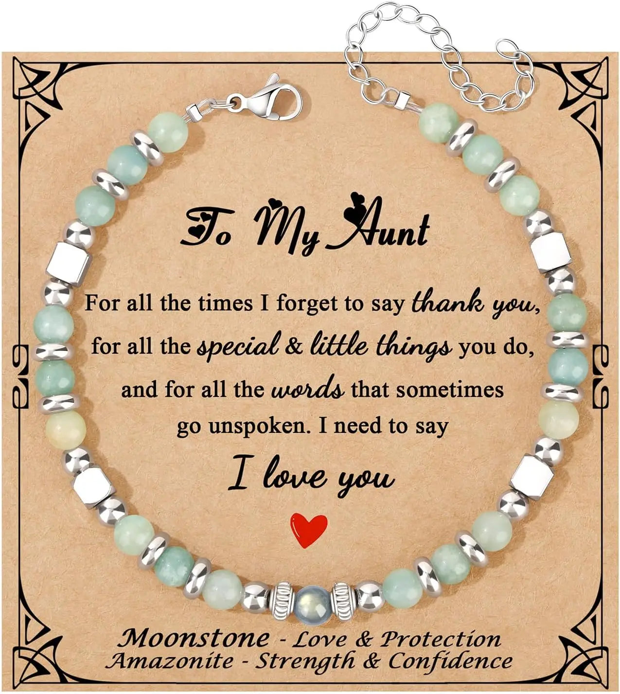 Mothers Day Bracelets gift,Birthday Valentines Gift Amazonite Colorful Imperial Jasper Stainless Steel Beads Bracelets,with card