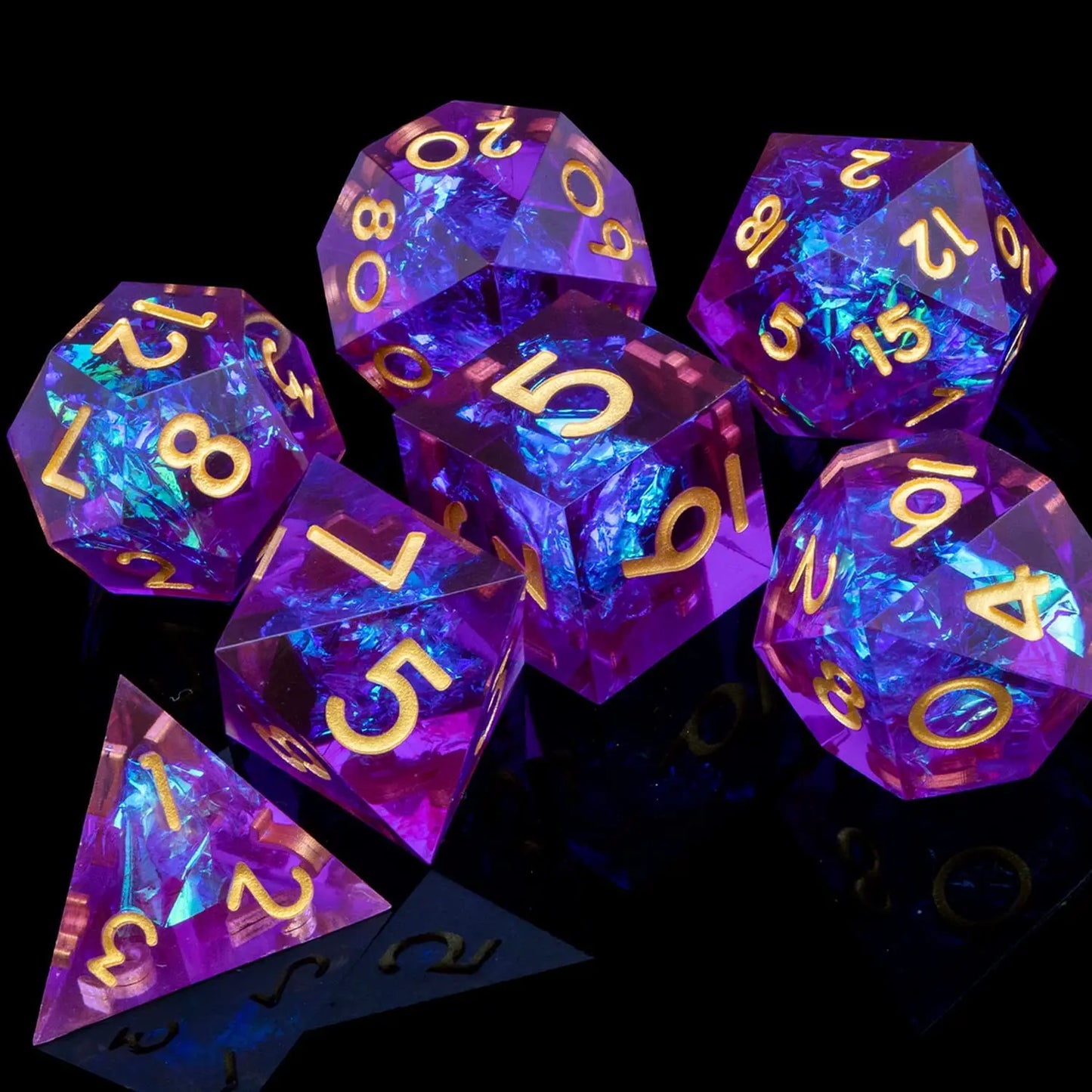 Dnd Sharp Edge Flower Handmade D20 RPG Polyhedral D and D Resin Dice Set For Dungeon and Dragon Pathfinder D6 Table Role Playing SZ-21