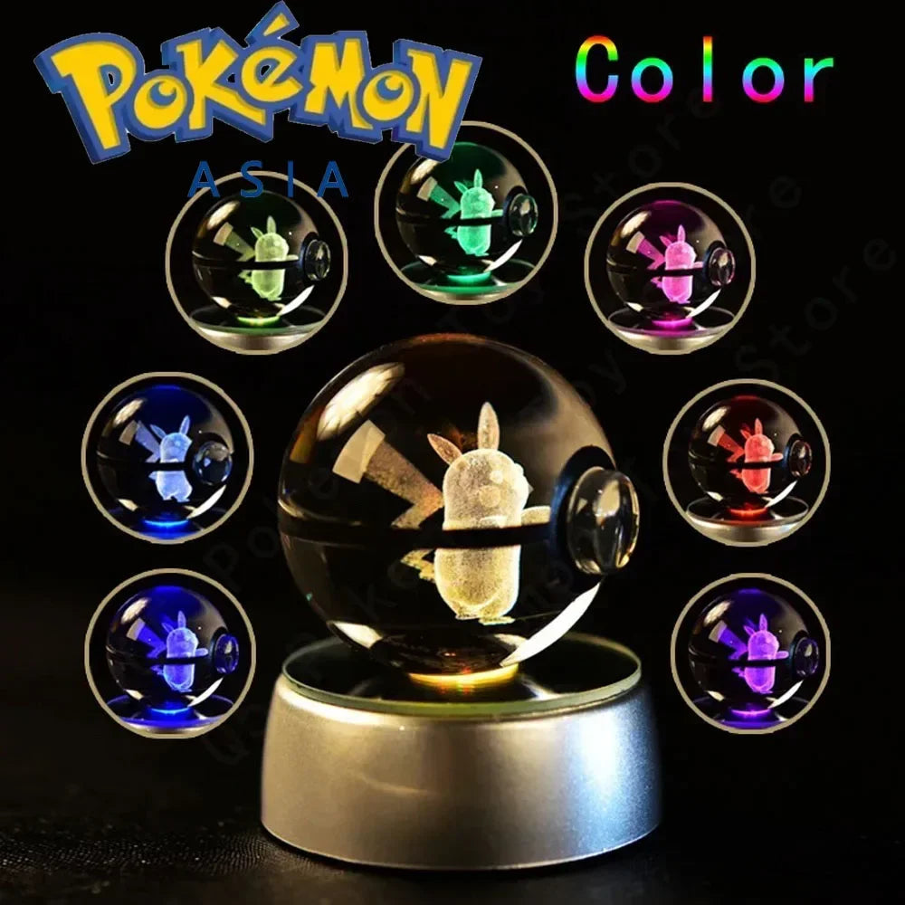 3D Pokemon Crystal Ball LED Night Light