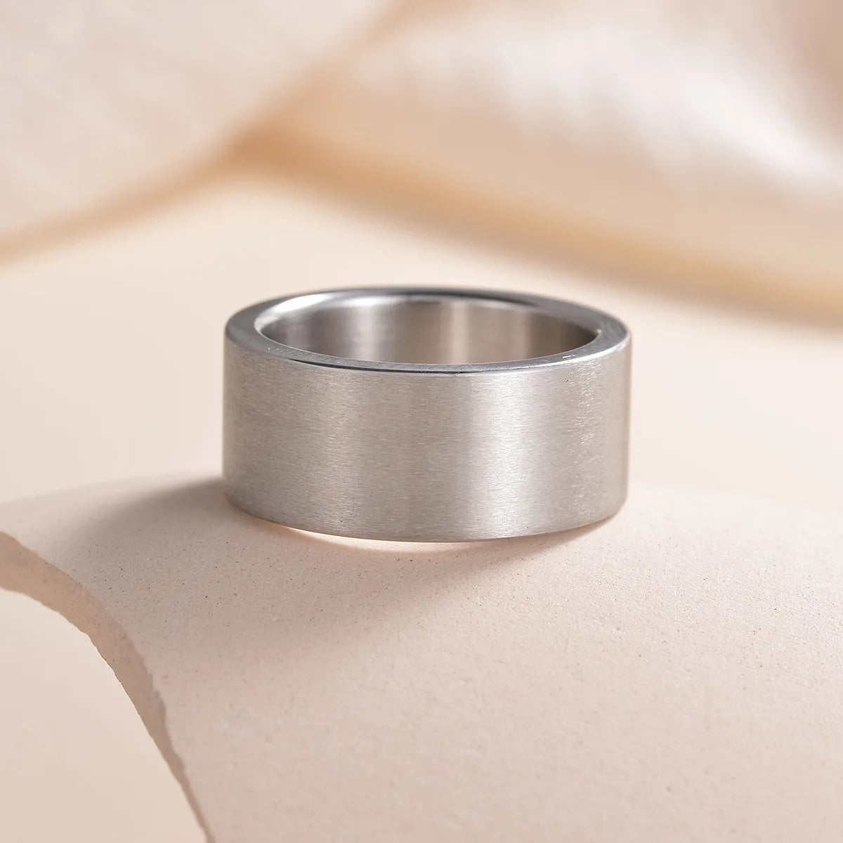 Simple Design 10MM Wide Stainless Steel Rings For Men Women Black/Gold Color/Ancient silver Color Wedding Bride Ring Jewelry