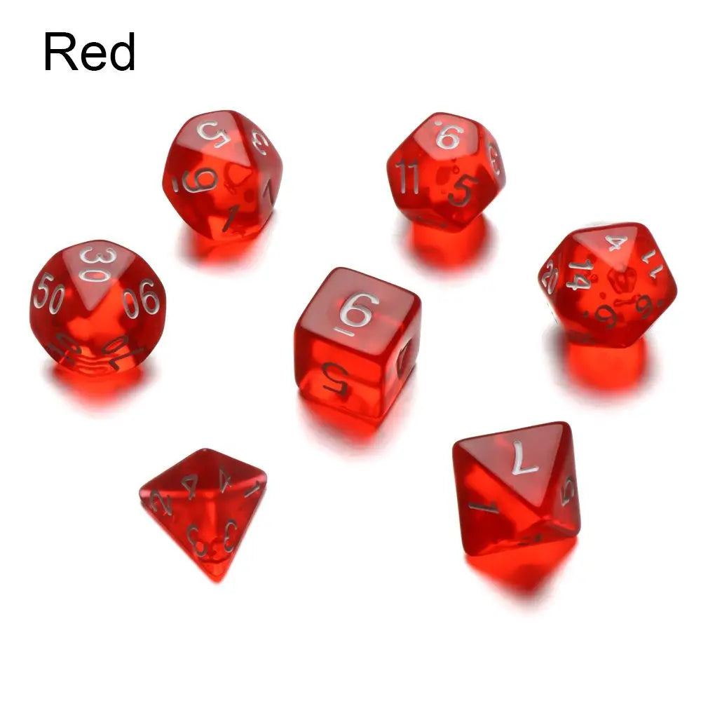 7Pcs D6 D8 D10 D12 D20 Coulorful Multi Sides Polyhedral Dice Set Resin Dices Table Games Accessory For D&d DND Party Supply B19