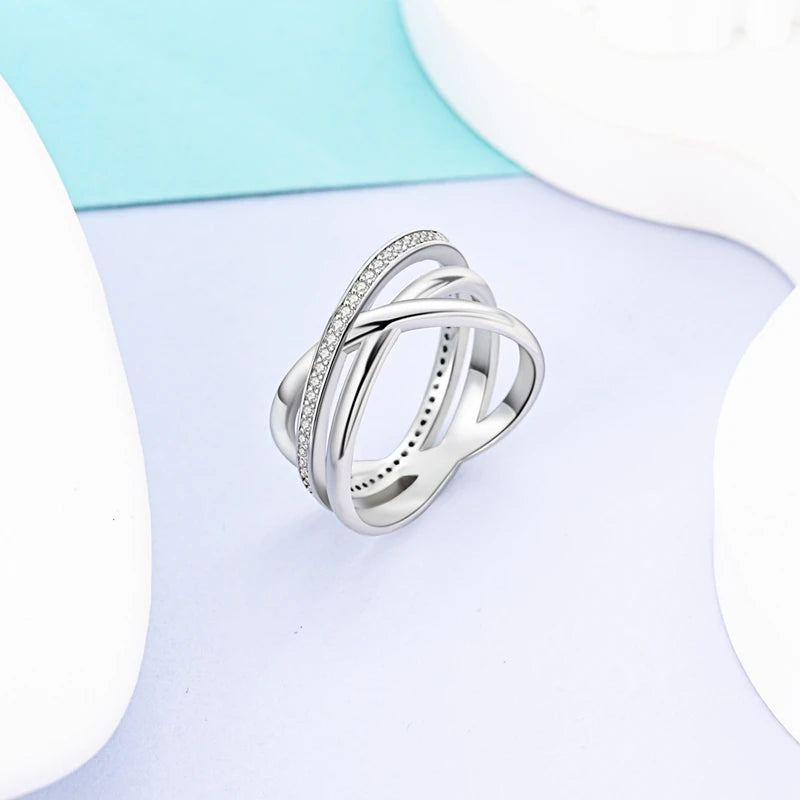 925 Sterling Silver Infinite Love Ring Original Luxury Design Zircon Finger Rings For Women High Quality Wedding Jewelry Gift