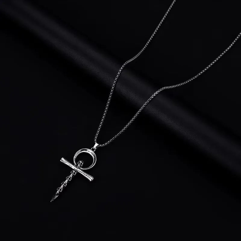 European And American Fashion Personality Retro Gothic Cross Necklace For Men And Women Street Hip-Hop Trendsetters Versatile Pe