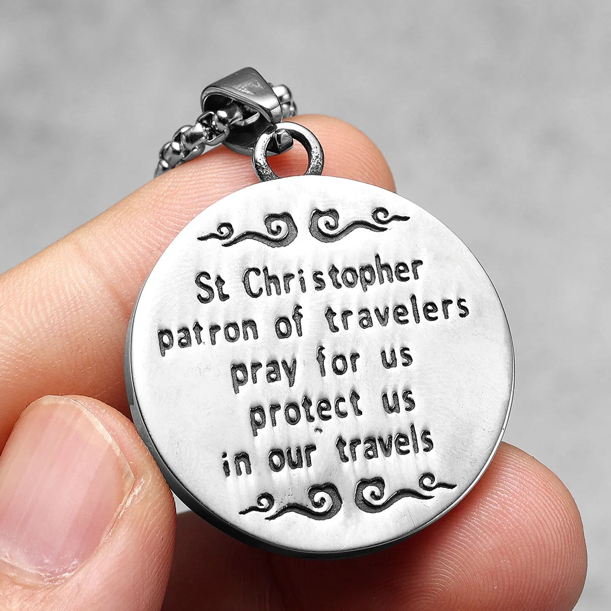 St.Christopher Rero Amulets Stainless Steel Men Necklaces Pendant Chain Punk For Women Fashion Jewelry Gifts Wholesale