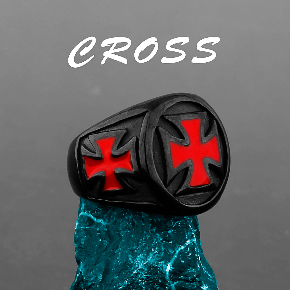 Stainless Steel Catholic Christian Cross Faith Amulet Ring Women Men Unisex Ring Multi Style Finger Jewelry Creative Gift