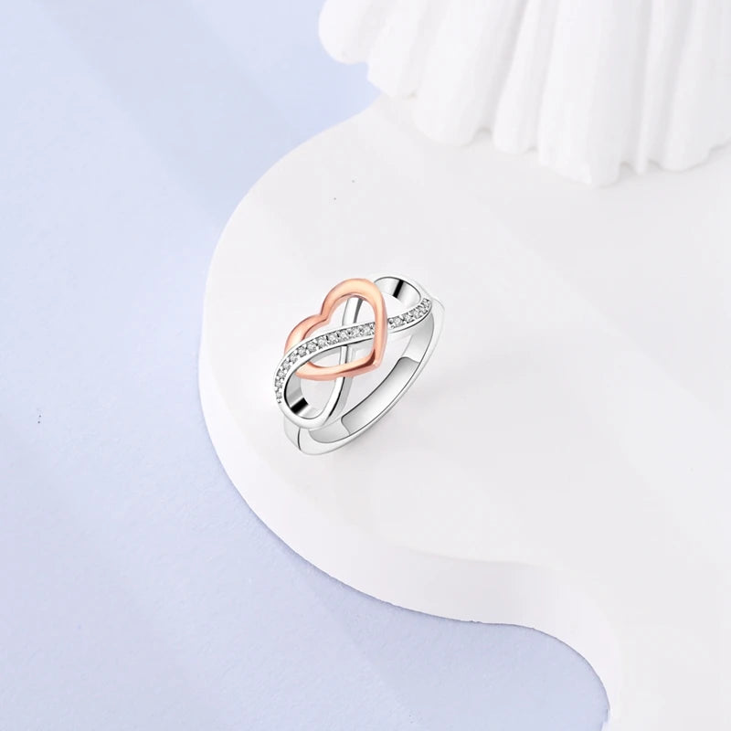 925 Sterling Silver Infinite Love Ring Original Luxury Design Zircon Finger Rings For Women High Quality Wedding Jewelry Gift