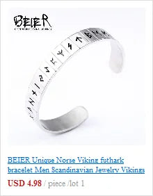 BEIER Stainless steel Thor Hammer Viking Amulet Viking Raven Ring Scandinavian Jewelry man Ring BR8-296