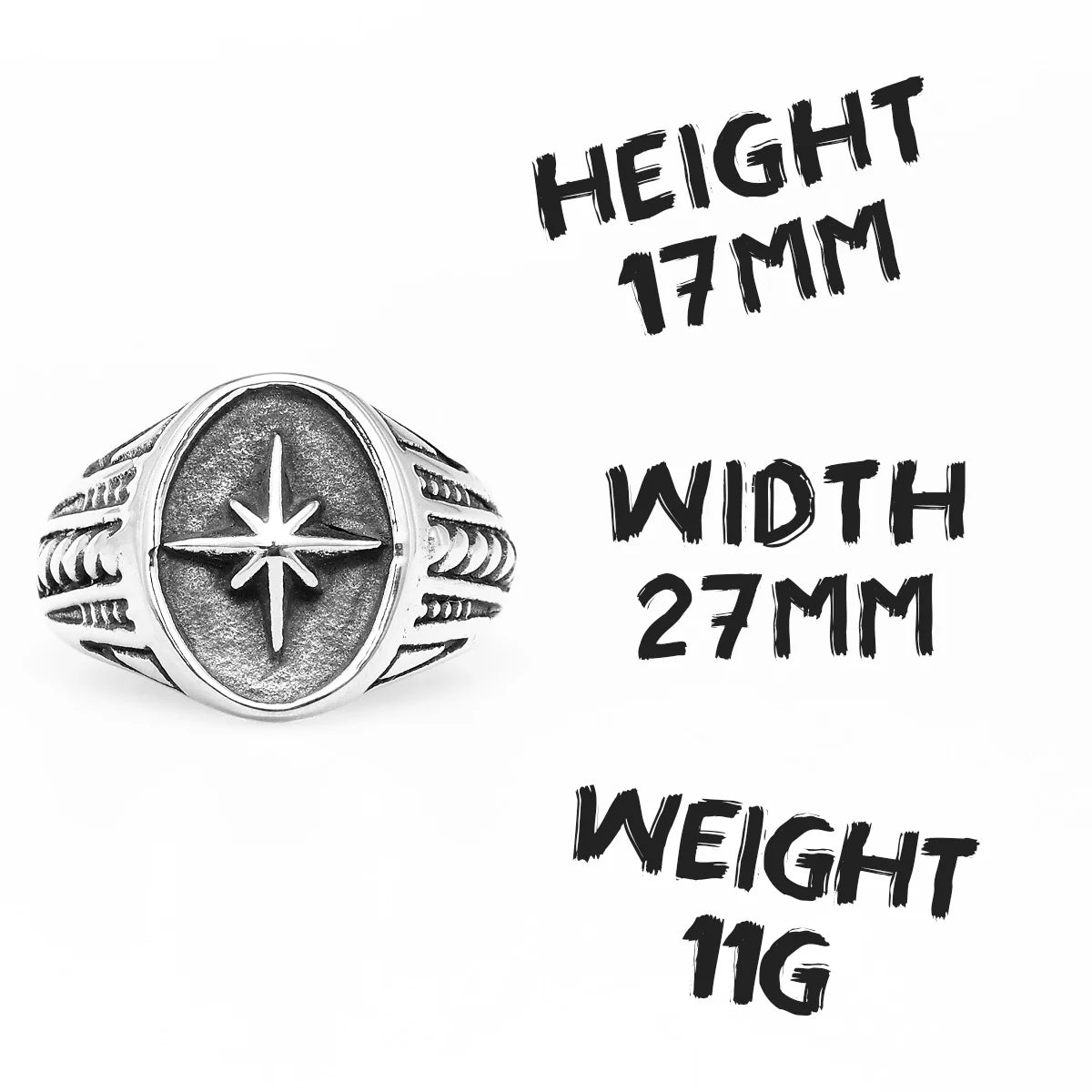 316L Stainless Steel Rings North Star Shining Fashion Men Cool Ring for Friend Rider Biker Jewelry Unique Best Gift Wholesale