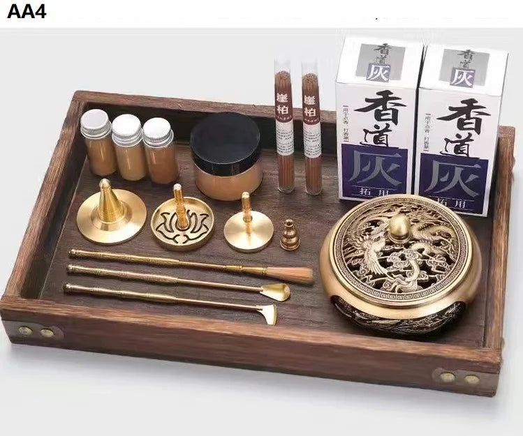 Incense Burner Set Brass Incense Fragrance Making Kit Incense Sealing Mold Incense Holder for Yoga Meditation Home Fragrance AA4