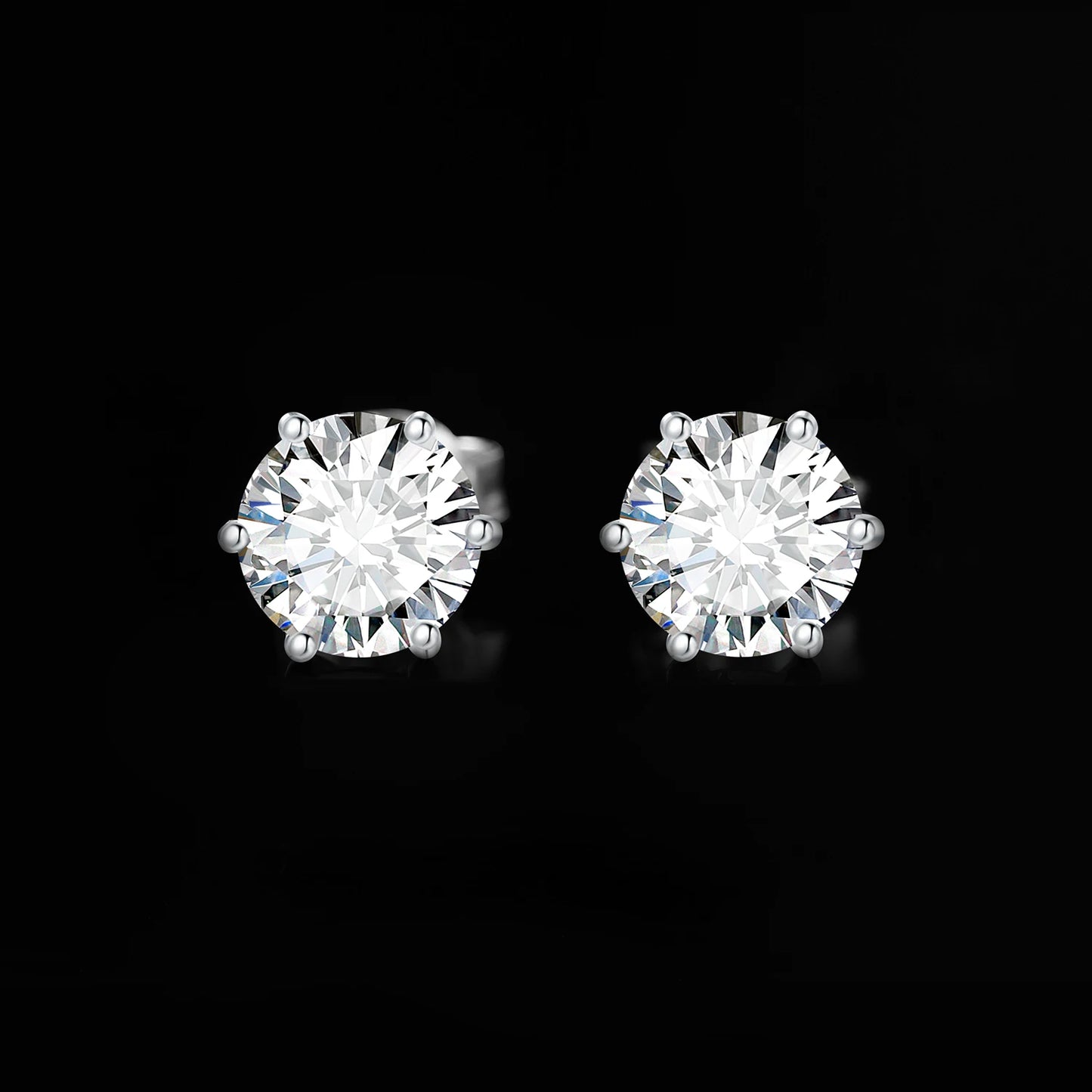 JewelryPalace Round 5A Cubic Zirconia Wedding Engagement 925 Sterling Silver Stud Earrings for Woman Fashion Anniversary Gift