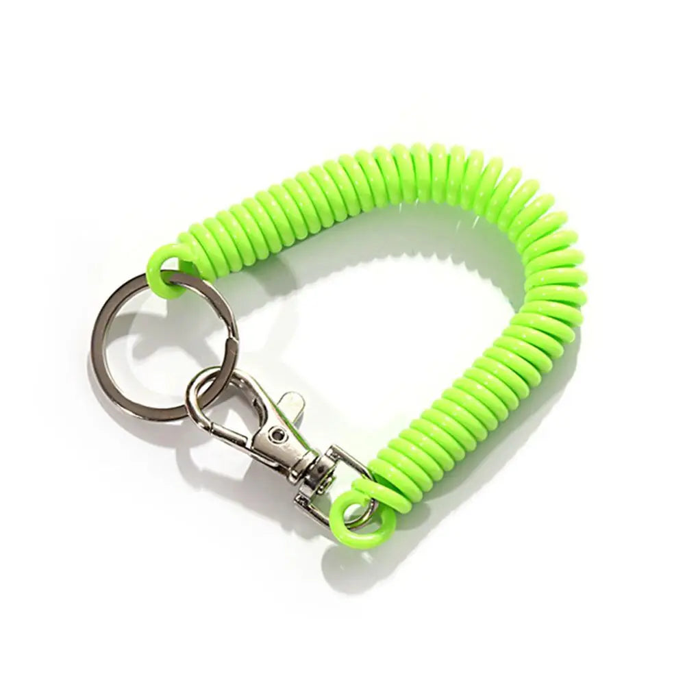 18cm Spiral Elastic Spring Rope Keychain Key Ring Metal Carabiner For Outdoor Anti-lost Phone Spring Key Cord Clasp Hook