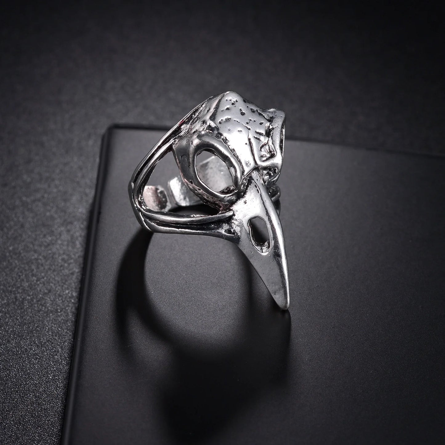New Design Skull Crow Skull Ring Woodpecker Bird Men's Ring Punk Stylish Jewelry