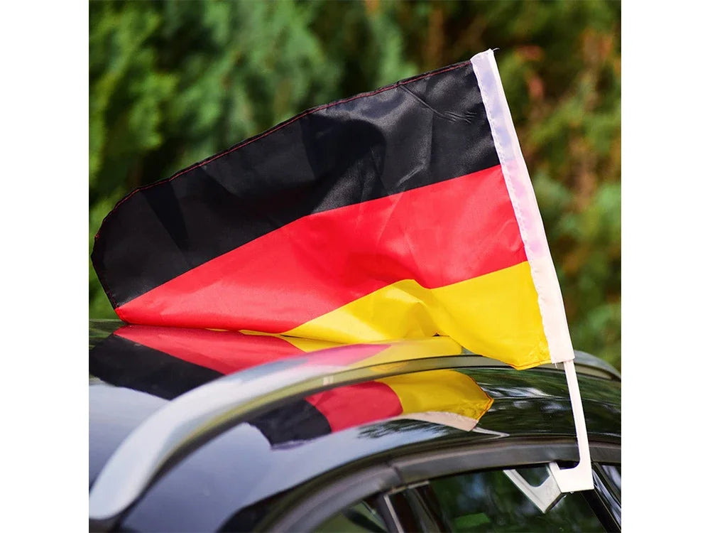 CUSTOM FLAG Germany car flag 30*45cm Germany car waving Flag with plastic flagpole