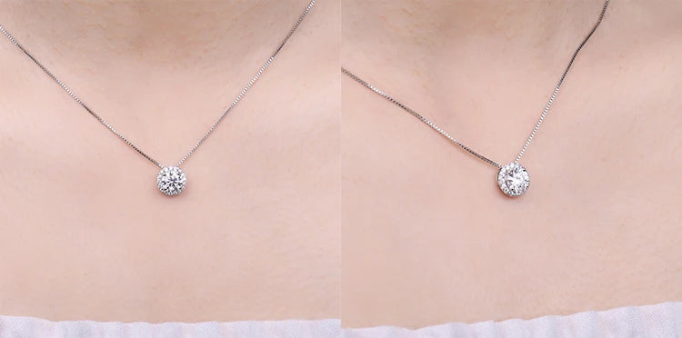 JewelryPalace Real 925 Sterling Silver 5A Cubic Zirconia Oval Round Emerald Princess Cut Pendant Necklace for Women No Chain