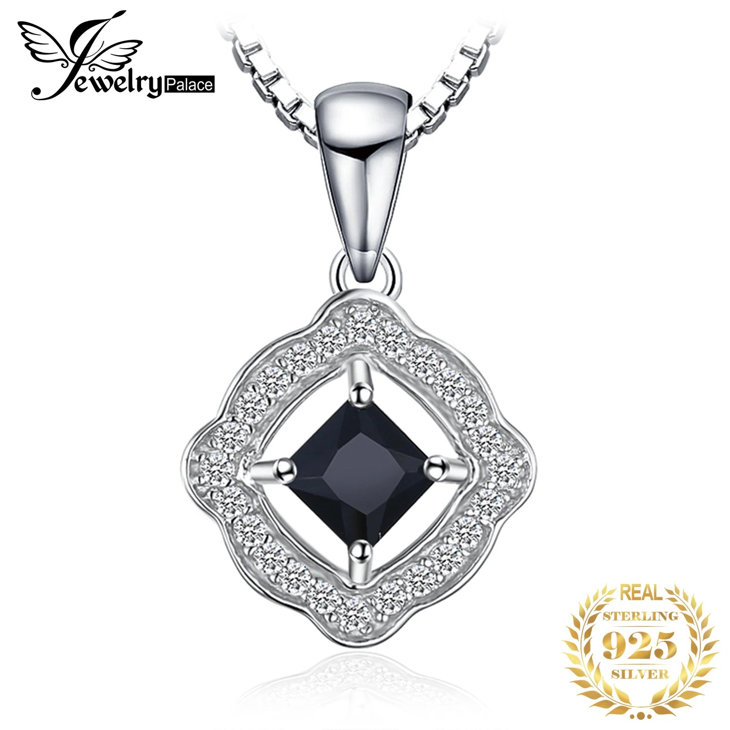 JewelryPalace Natural Black Spinel 925 Sterling Silver Pendant Necklace for Woman Girl Fashion Fine Jewelry Trendy Gift No Chain CHINA