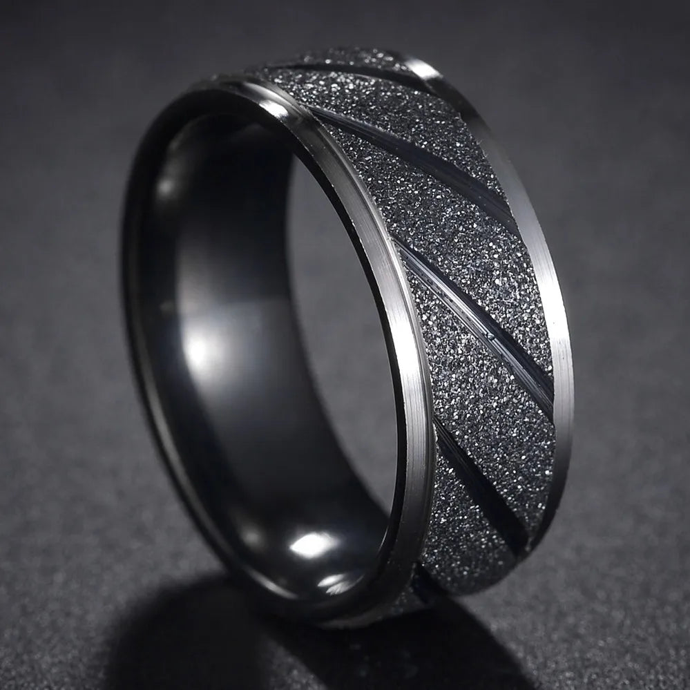 Fashion New 8mm Simple Men Ring Smooth Stainless Steel Blue Charms Rings Women's Couple Jewelry Gift Dropshipping