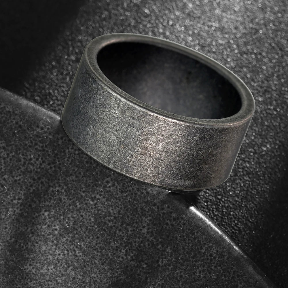 Hiphop 8/10/12mm Antique Silver Color Stainless Steel Rings For Men Women Retro Viking Rune Ring Punk Gothic Rock Biker Jewelry
