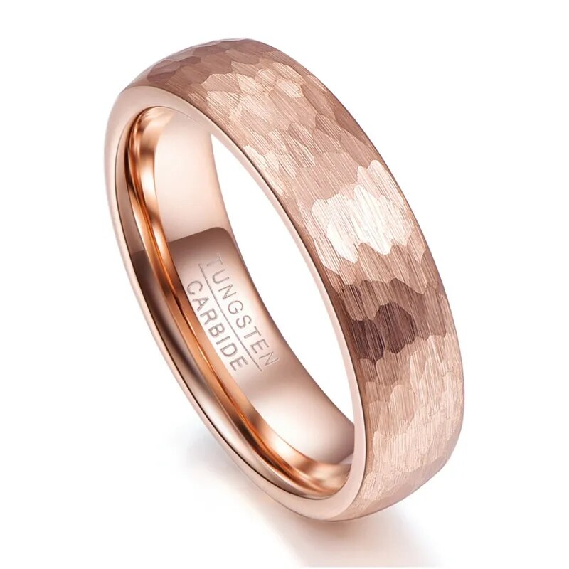 4mm 6mm Tungsten Steel Rings Classic Rose Gold Geometric Men Women Ring Jewelry Couple Gift T068R