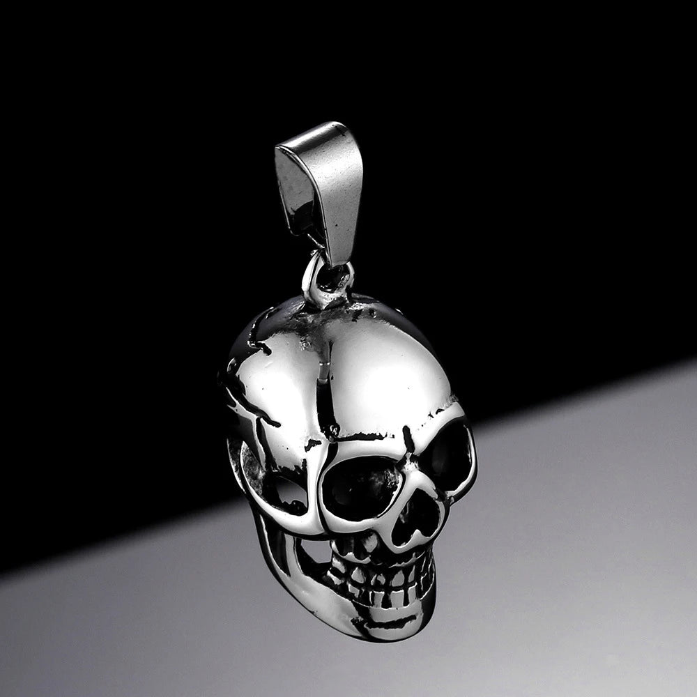 Skull Head Stainless Steel Men Necklaces Pendant Chain Vintage Punk Rock HipHop Cool Things For Women Jewelry Gifts Wholesale
