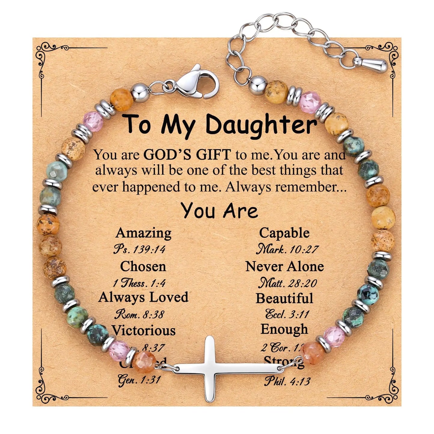 Cross Bracelet for Women, Steel Birthday Christian Confirmation Baptism Easter Unique Gift for Girls Friends Daughter Mom Sister