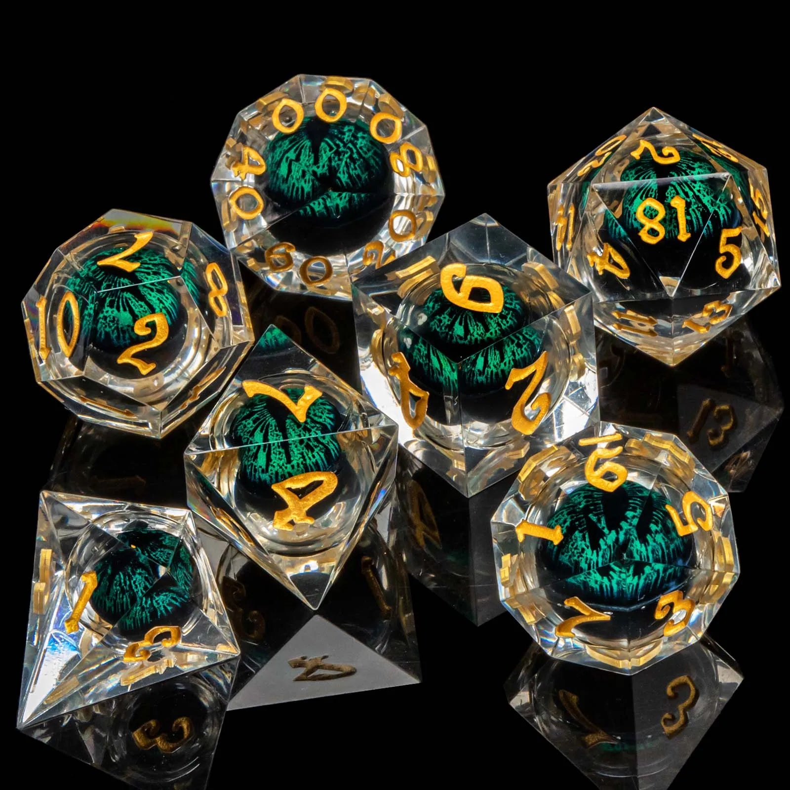 DND Eye Liquid Flow Core Resin D&D Dice Set For D and D Dungeon and Dragon Pathfinder Table Role Playing Game Polyhedral Dice AZ13
