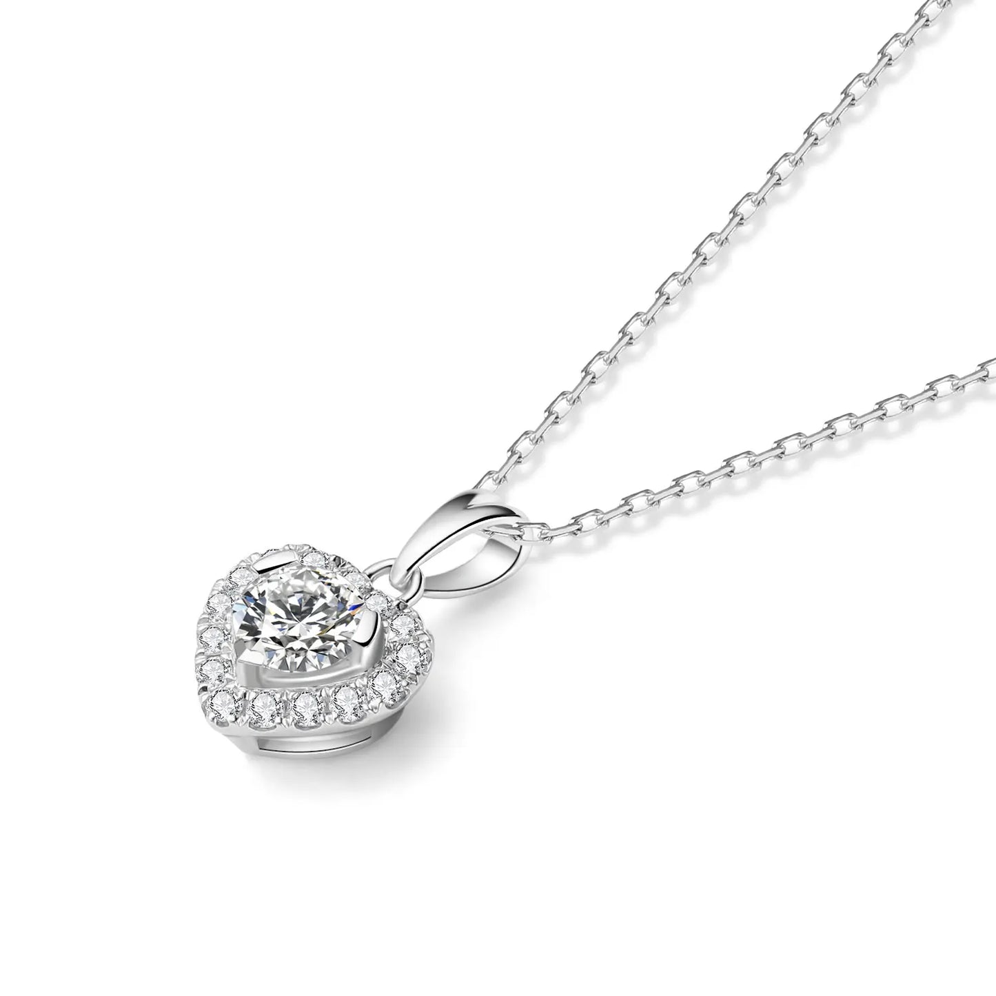 NGIC/NGTC 0.2ct Lab Grow Diamonds Heart Shape Pendants 18K White Gold Elegant Charming Pendnat