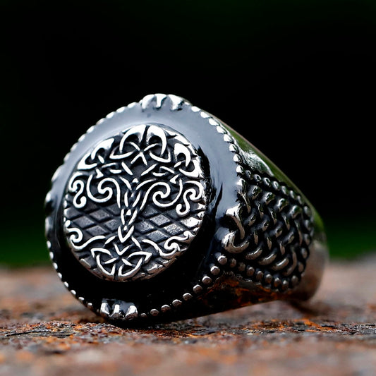 intage Viking Tree Of Life Ring For Men Nordic Mythology Stainless Steel Yggdrasils Ring Fashion Amulet Viking Jewelry Gift 13
