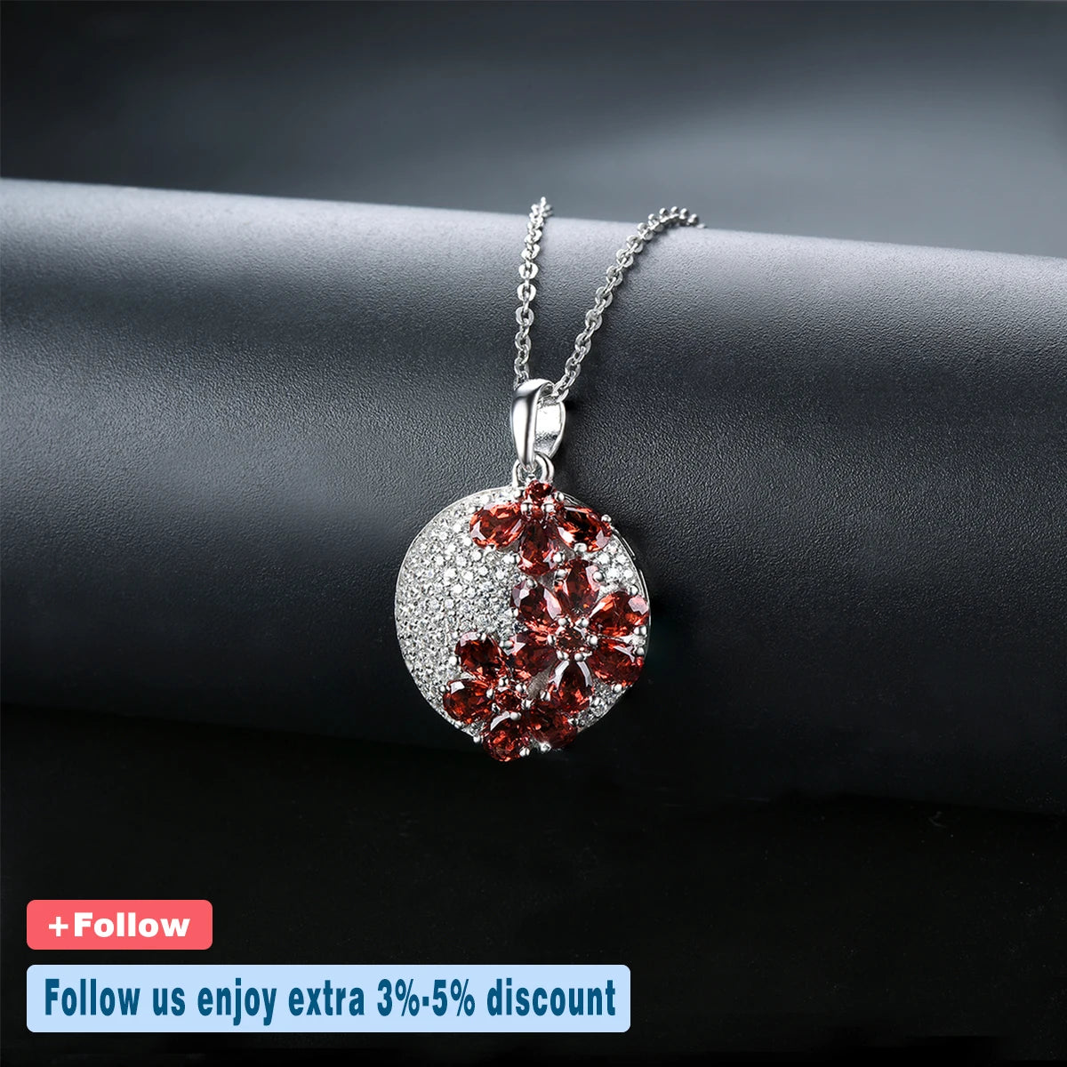 Natural Garnet Silver Pendants for Women 2.85 Carats Genuie Garnet Romantic Style Women Anniversary Gifts Top Quality Jewelry