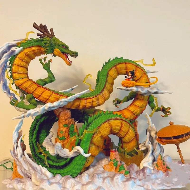 Hot Dragon Ball Z Anime Figure Shenron And Little Goku Action Figurine 22cm Reduced Statue Collectible Model Decor Toy Gift