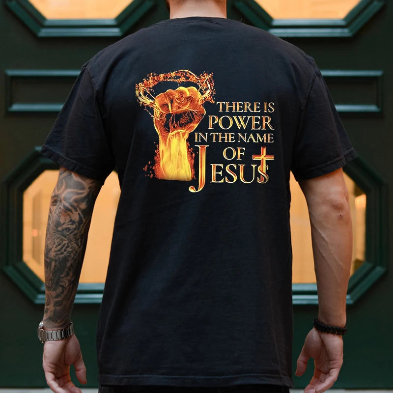 Men Tee Shirt Jesus Christ Back Printing T-Shirt Fashion Graphic Tops Gift for Christian Jesus Streetwear Oversized Y2k Clothing 240424-0-1