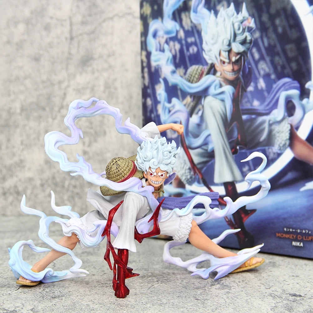 16cm One Piece Anime Figures Nika Luffy Gear 5th Action Figure Gear 5 Sun God Pvc Figurine Statue Model Decoration Doll Toys