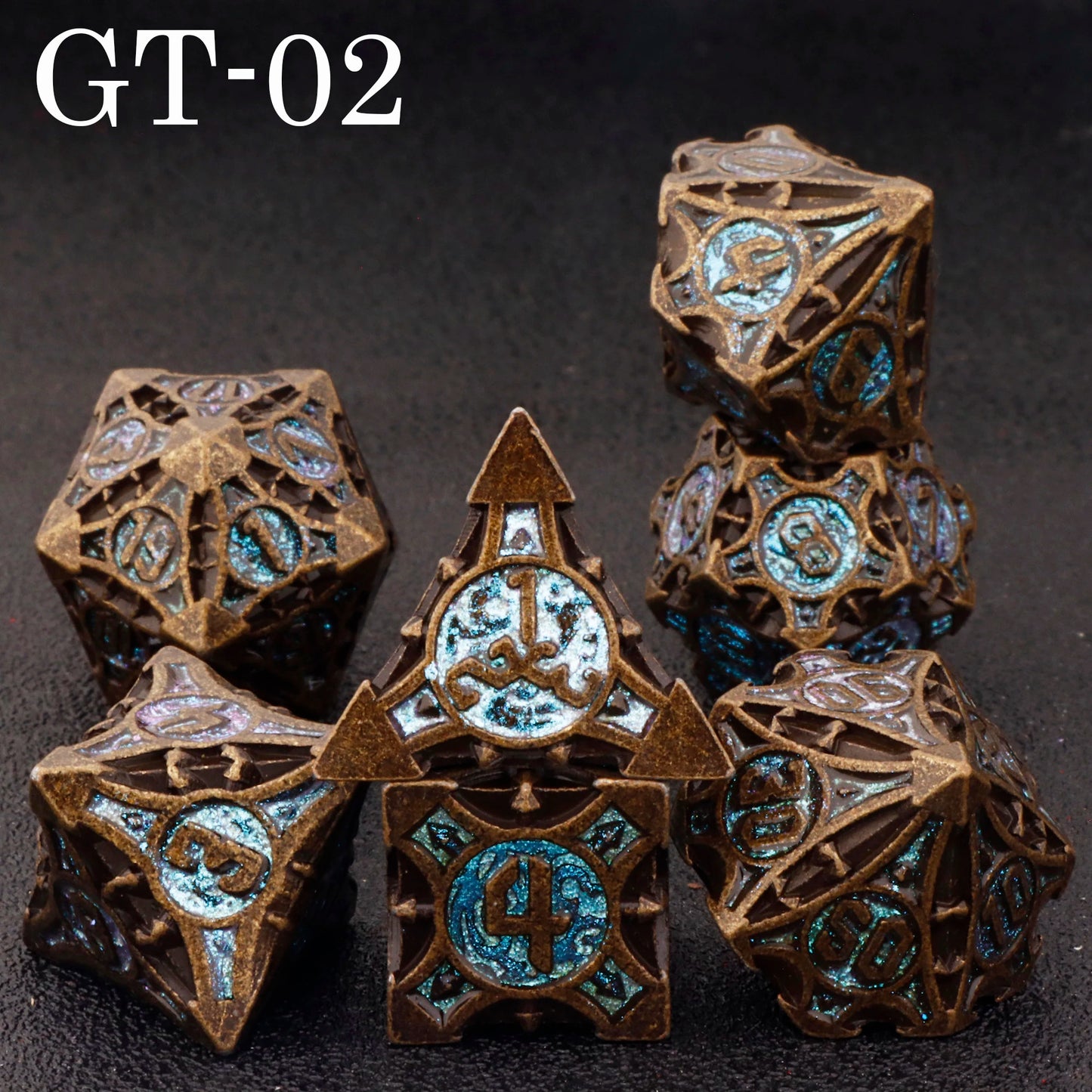 Dnd metal dice set ，red metal dice set for dungeons and dragons ，sharp edge d&d dice set GT-02